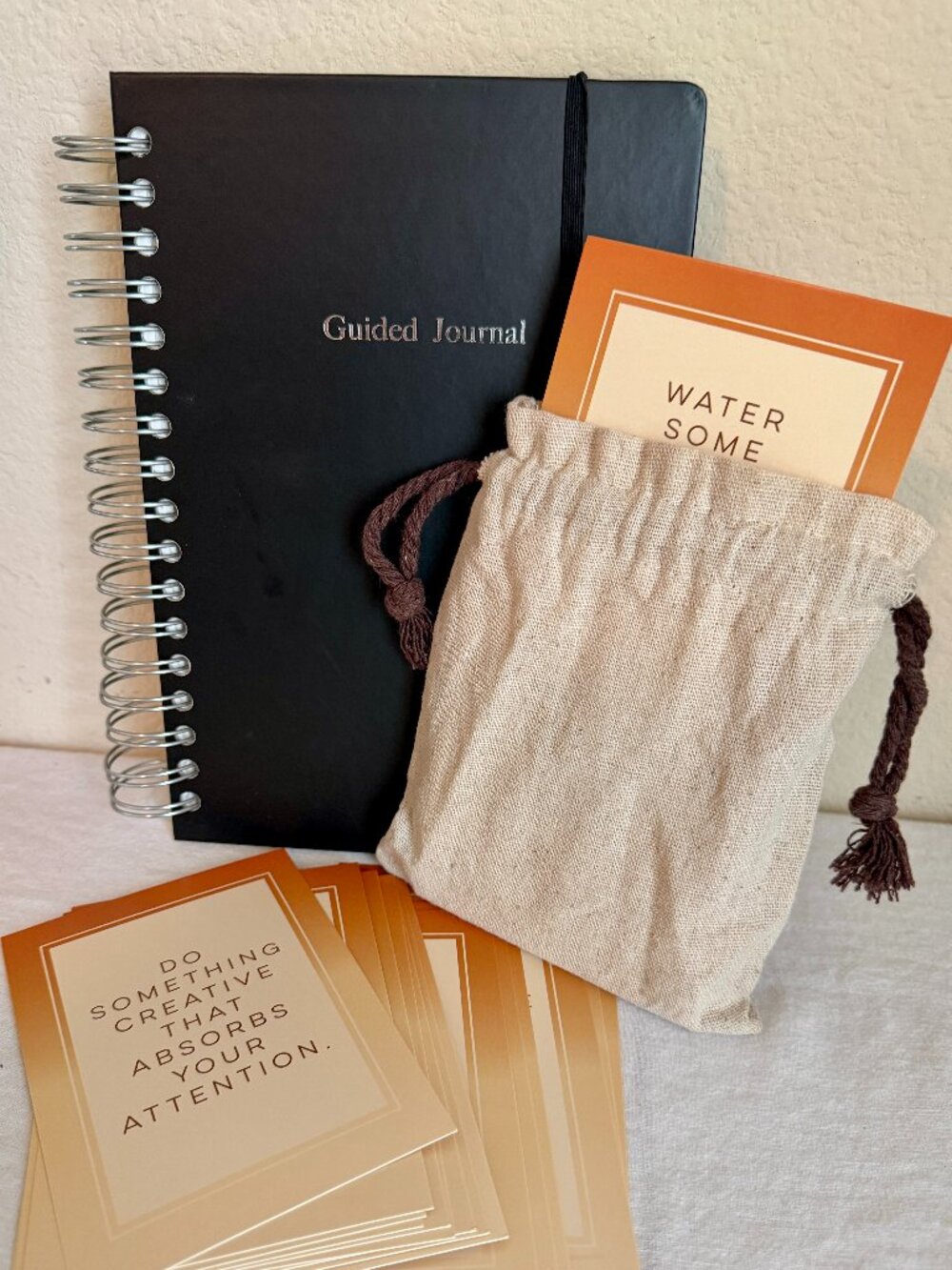 (Bundle Of 2) Guided Journal, Mindful Meditation Cards For Daily Wellbeing Gift